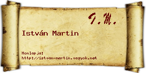 István Martin névjegykártya