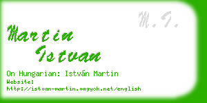 martin istvan business card